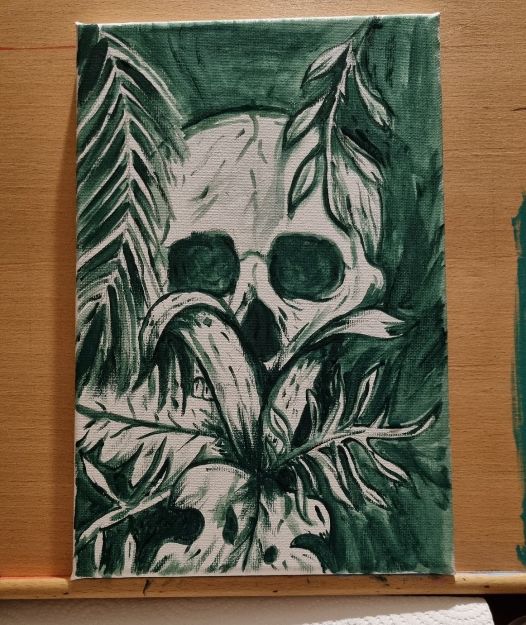 Gouache Skull Leaf&nbsp;Canvas
