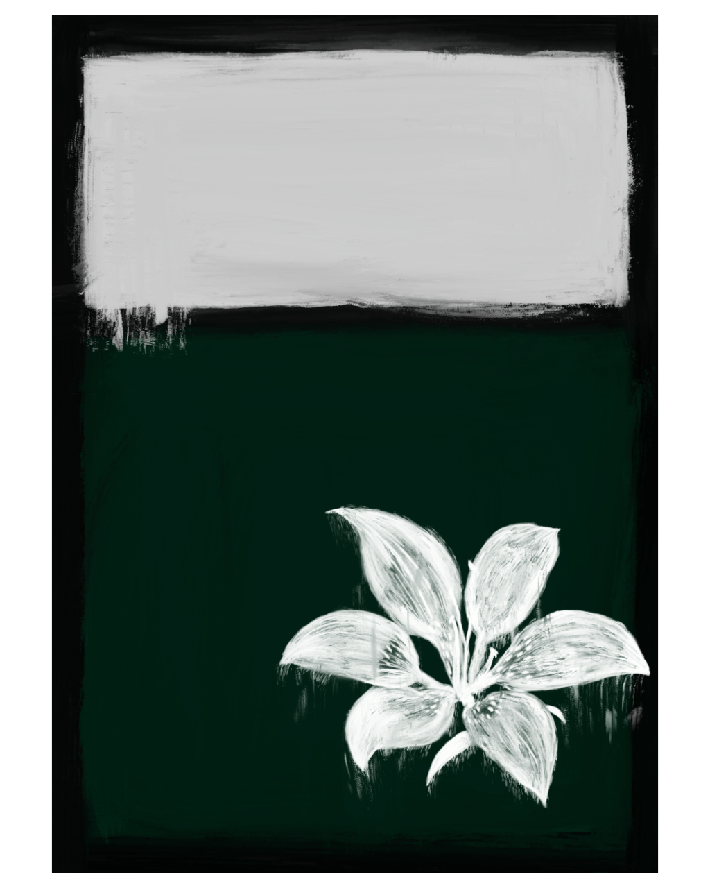 Green, Grey and White Flower